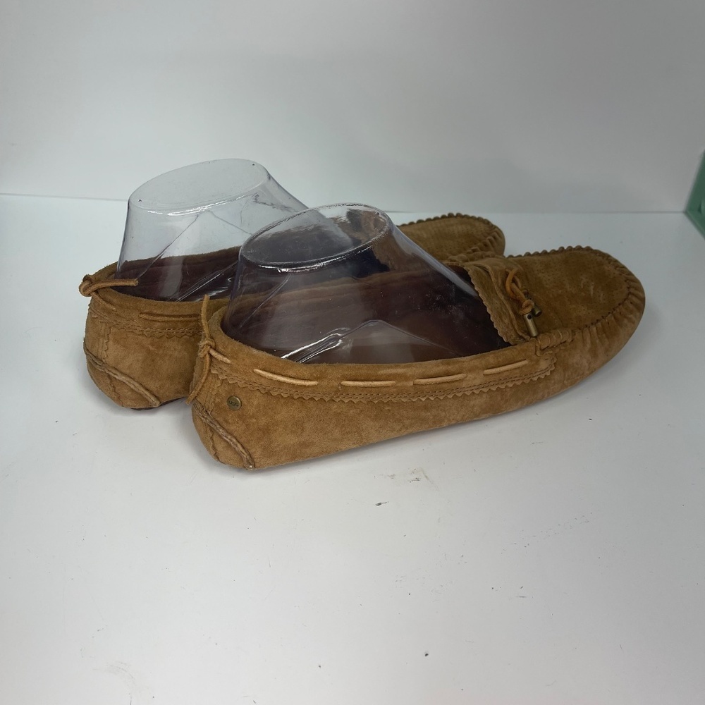 UGG Suede Moccasin Loafers Women’s Size 10 Brown Slip-On Comfort Shoes - Picture 8 of 11